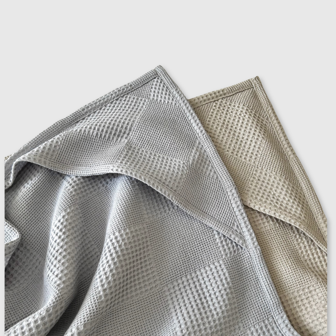 Waffle Weave Hooded Towel - Grey