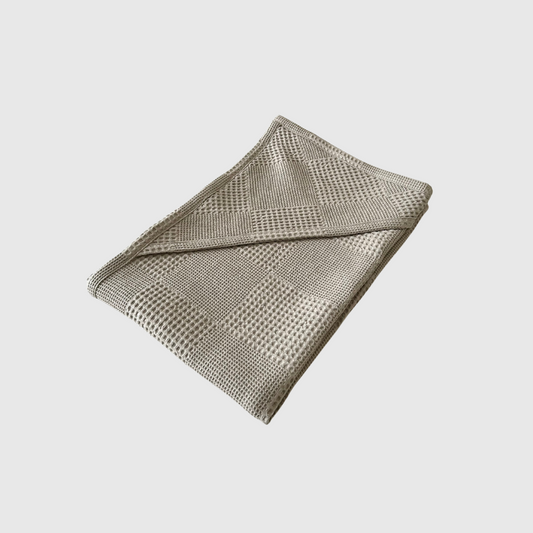 Waffle Weave Hooded Towel - Taupe
