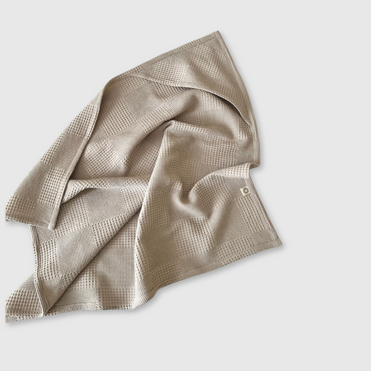 Waffle Weave Hooded Towel - Taupe