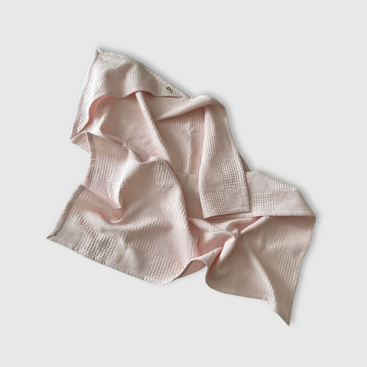 Waffle Weave Hooded Towel - Blush