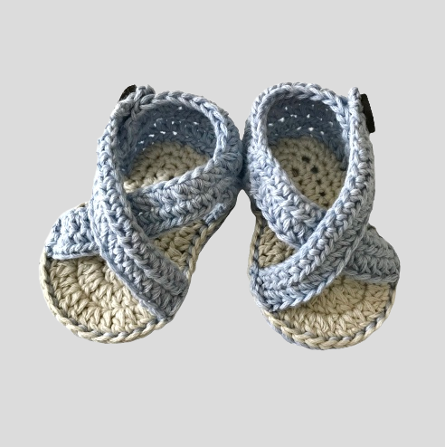 Cross-over Sandals - Pale Blue