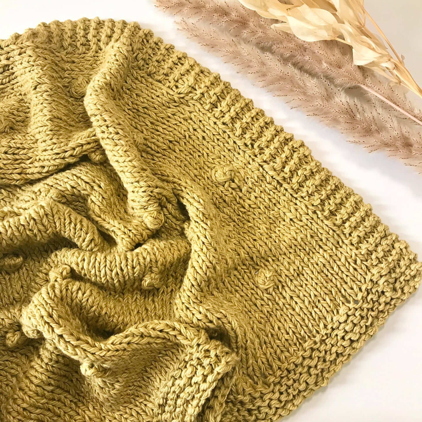 Bobble Blanket - Pale Mustard
