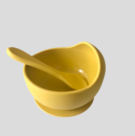 Silicone Bowl + Spoon - Mustard